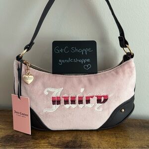 New Juicy Couture Retro Vibes Dusty Pink Brown Shoulder Handbag Small Cute